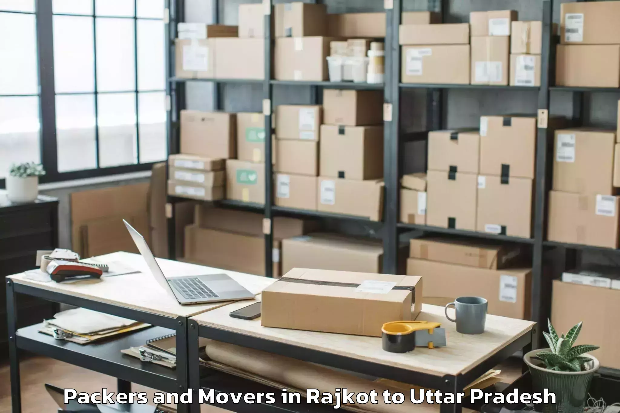 Reliable Rajkot to Gardens Galleria Lucknow Packers And Movers